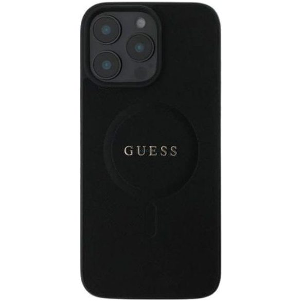 Guess GUHMP16MPSAHMCK Saffiano Classic Logo MagSafe-kompatibilis tok iPhone 16 Plus - fekete