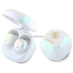   Guess GUTWSJ144ESH Mini Iridescent 4G Printed Logo TWS bluetooth vezeték nélküli fülhallgató - fehér