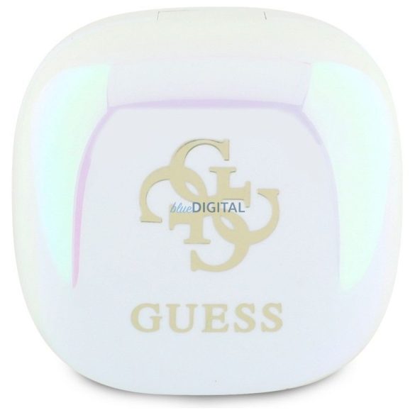 Guess GUTWSJ144ESH Mini Iridescent 4G Printed Logo TWS bluetooth vezeték nélküli fülhallgató - fehér