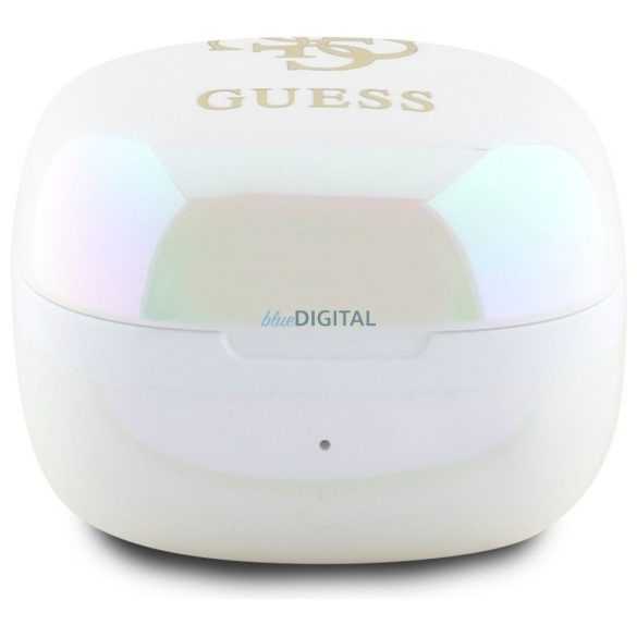 Guess GUTWSJ144ESH Mini Iridescent 4G Printed Logo TWS bluetooth vezeték nélküli fülhallgató - fehér