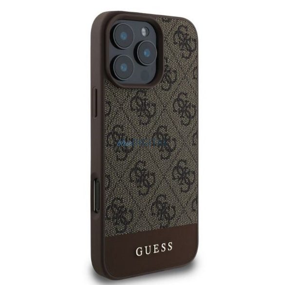 Guess GUHCP16LG4GLBR 4G Bottom Stripe tok iPhone 16 Pro - barna