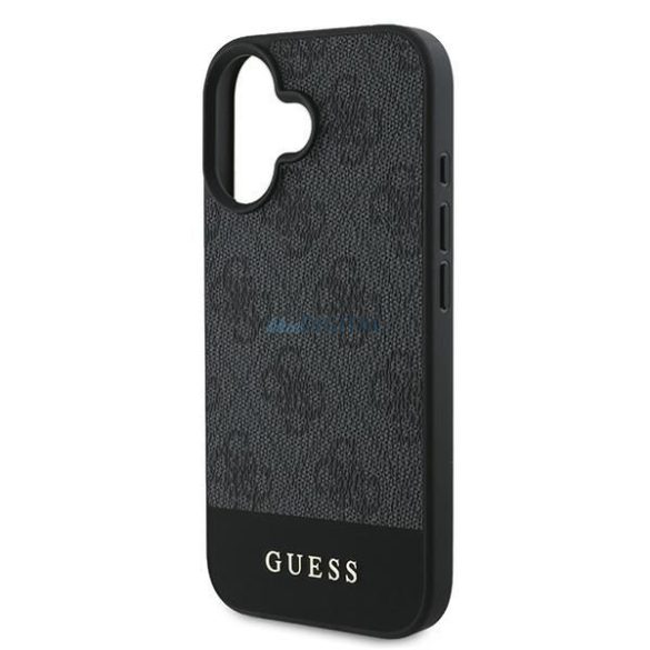 Guess GUHCP16SG4GLGR 4G Bottom Stripe tok iPhone 16 - fekete