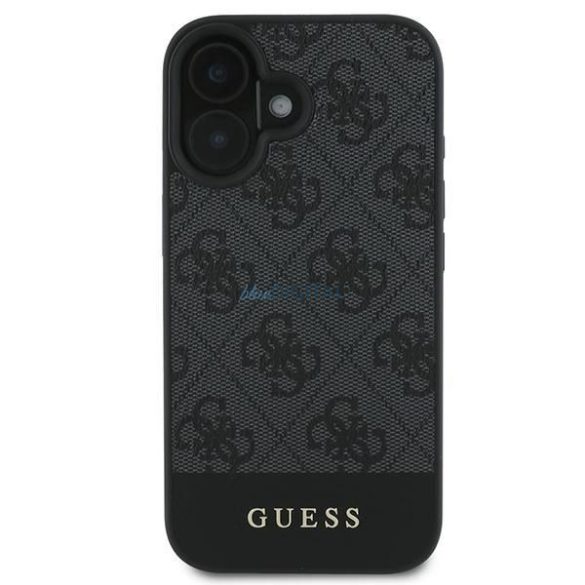 Guess GUHCP16SG4GLGR 4G Bottom Stripe tok iPhone 16 - fekete