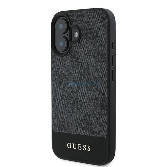 Guess GUHCP16MG4GLGR 4G Bottom Stripe tok iPhone 16 Plus - fekete