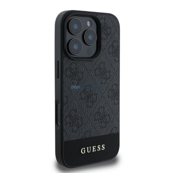 Guess GUHCP16LG4GLGR 4G Bottom Stripe tok iPhone 16 Pro - fekete