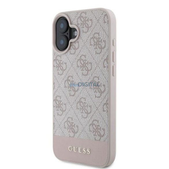 Guess GUHCP16SG4GLPI 4G PU Bottom Stripe tok iPhone 16 - rózsaszín