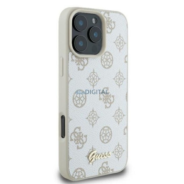 Guess GUHMP16XPGPYSH Peony Script Logo MagSafe-kompatibilis tok iPhone 16 Pro Max - fehér