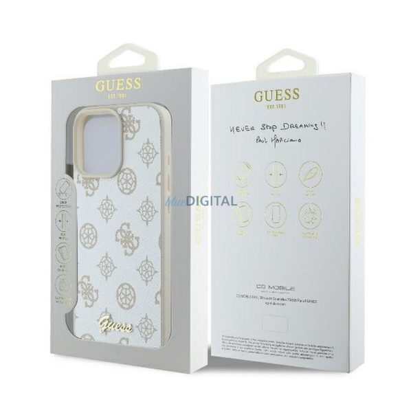 Guess GUHMP16XPGPYSH Peony Script Logo MagSafe-kompatibilis tok iPhone 16 Pro Max - fehér