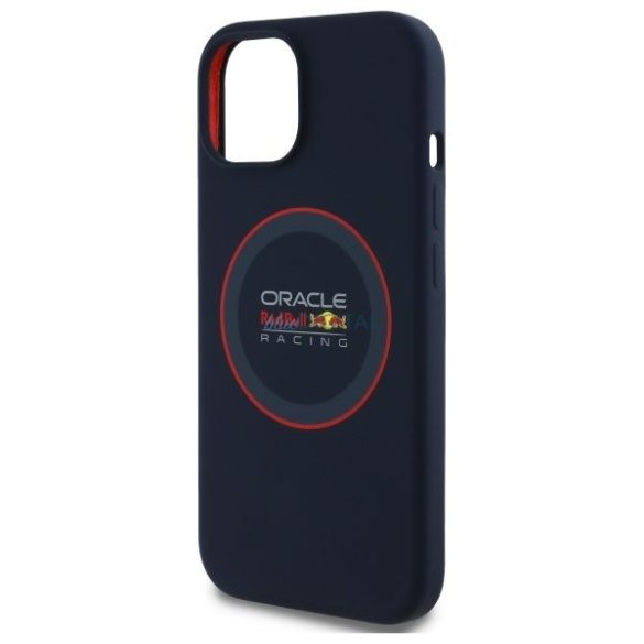 Red Bull RBHMP14S24SIILVR Silicone Red Ring MagSafe-kompatibilis tok iPhone 14 - sötétkék