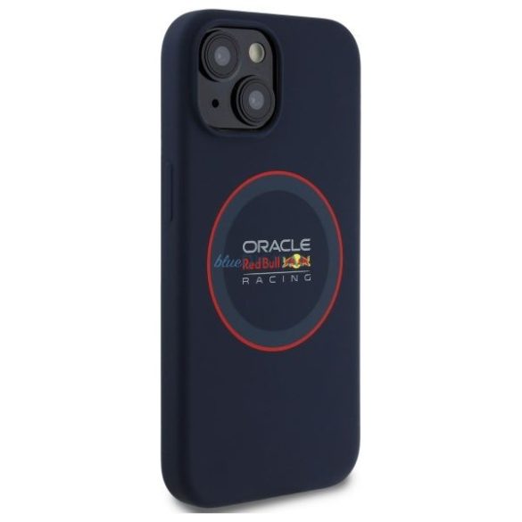 Red Bull RBHMP14S24SIILVR Silicone Red Ring MagSafe-kompatibilis tok iPhone 14 - sötétkék