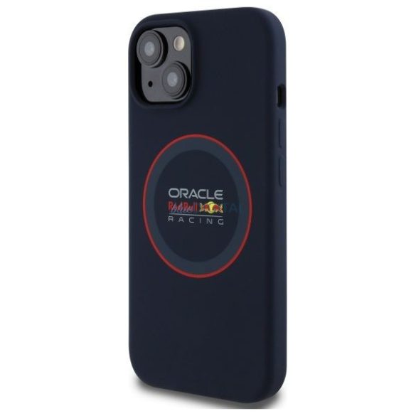 Red Bull RBHMP14S24SIILVR Silicone Red Ring MagSafe-kompatibilis tok iPhone 14 - sötétkék