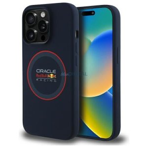 Red Bull RBHMP14L24SIILVR Silicone Red Ring MagSafe-kompatibilis tok iPhone 14 Pro - sötétkék