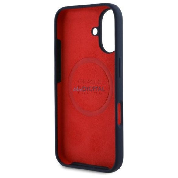 Red Bull RBHMP16S24SIILVR Silicone Red Ring MagSafe-kompatibilis tok iPhone 16 - sötétkék