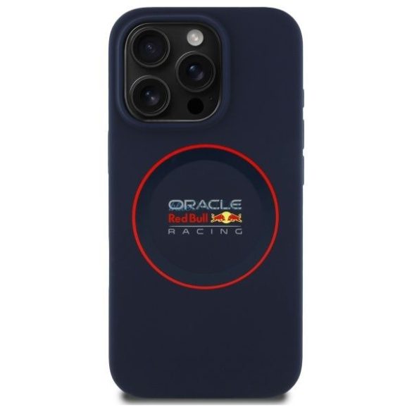 Red Bull RBHMP16X24SIILVR Silicone Red Ring MagSafe-kompatibilis tok iPhone 16 Pro Max - sötétkék