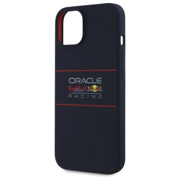 Red Bull RBHMP14S24SIHSRV Silicone Horizontal Centered Logo MagSafe-kompatibilis tok iPhone 14 - sötétkék