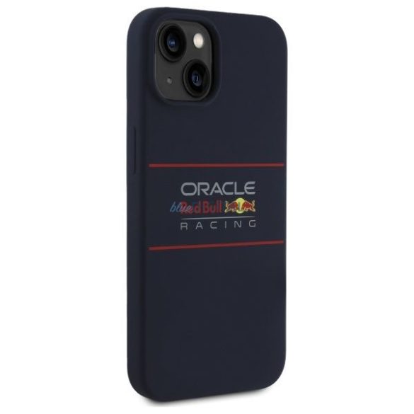 Red Bull RBHMP14S24SIHSRV Silicone Horizontal Centered Logo MagSafe-kompatibilis tok iPhone 14 - sötétkék