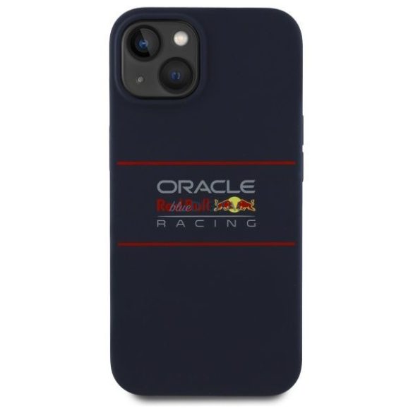 Red Bull RBHMP14S24SIHSRV Silicone Horizontal Centered Logo MagSafe-kompatibilis tok iPhone 14 - sötétkék