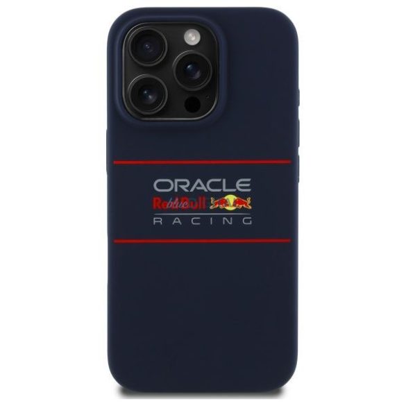 Red Bull RBHMP15X24SIHSRV Silicone Horizontal Centered Logo MagSafe-kompatibilis tok iPhone 15 Pro Max - sötétkék