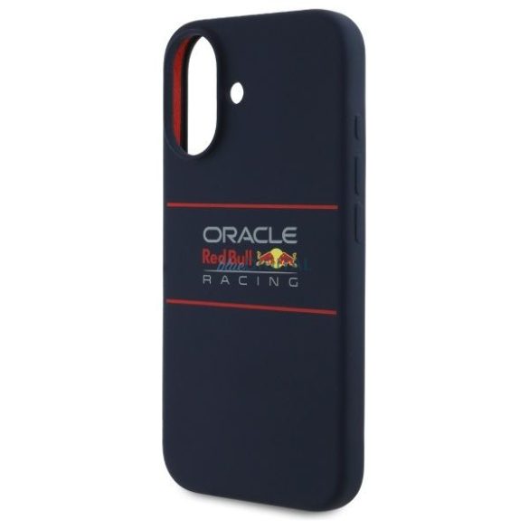 Red Bull RBHMP16S24SIHSRV Silicone Horizontal Centered Logo MagSafe-kompatibilis tok iPhone 16 - sötétkék