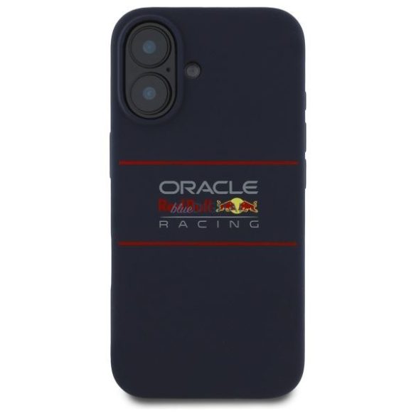 Red Bull RBHMP16M24SIHSRV Silicone Horizontal Centered Logo MagSafe-kompatibilis tok iPhone 16 Plus - sötétkék