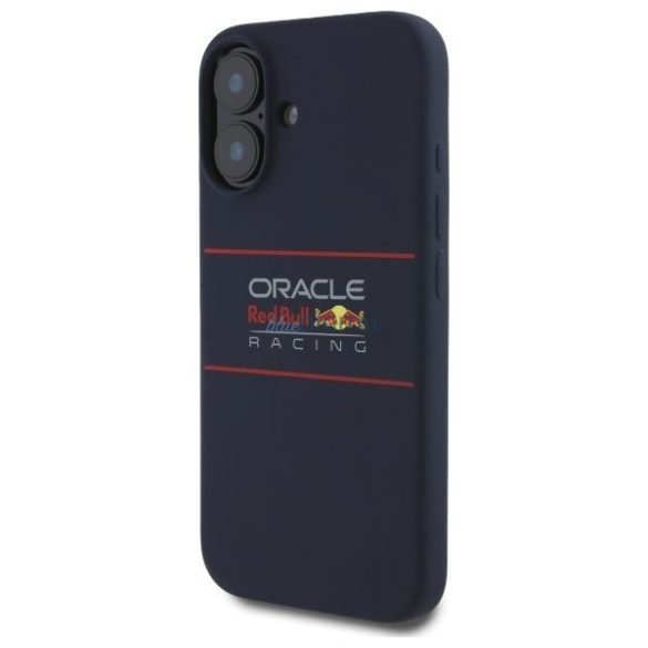 Red Bull RBHMP16M24SIHSRV Silicone Horizontal Centered Logo MagSafe-kompatibilis tok iPhone 16 Plus - sötétkék