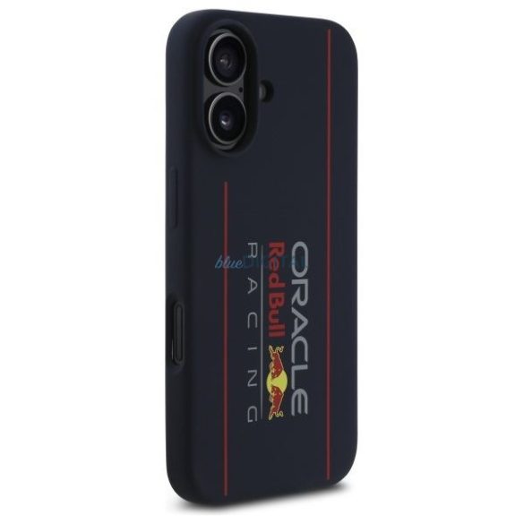 Red Bull RBHMP16S24SIOLRV Silicone Oversize Vertical Logo MagSafe-kompatibilis tok iPhone 16 - sötétkék