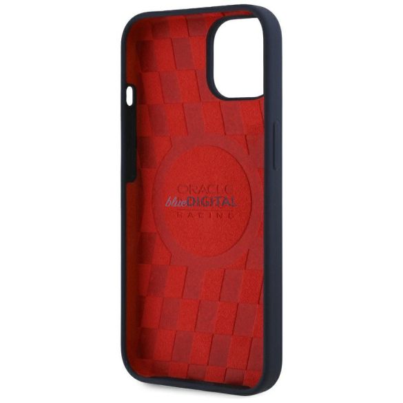 Red Bull RBHMP15S24SIOLVR Silicone ORBR20 Logo Red Lining MagSafe-kompatibilis tok iPhone 15 - tengerészkék