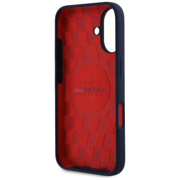 Red Bull RBHMP16S24SIOLVR Silicone ORBR20 Logo Red Lining MagSafe-kompatibilis tok iPhone 16 - tengerészkék