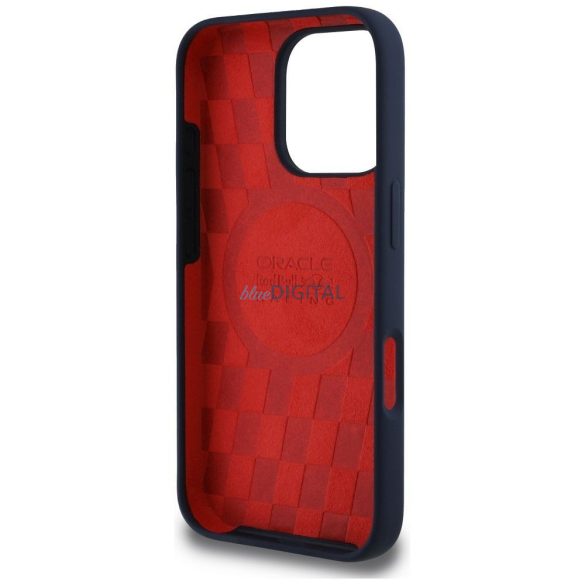 Red Bull RBHMP16X24SIOLVR Silicone ORBR20 Logo Red Lining MagSafe-kompatibilis tok iPhone 16 Pro Max - tengerészkék