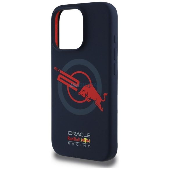 Red Bull RBHMP16X24SIOLVR Silicone ORBR20 Logo Red Lining MagSafe-kompatibilis tok iPhone 16 Pro Max - tengerészkék