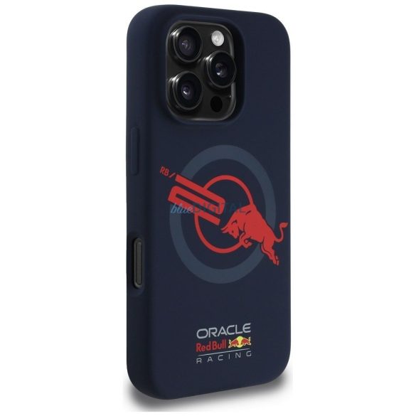 Red Bull RBHMP16X24SIOLVR Silicone ORBR20 Logo Red Lining MagSafe-kompatibilis tok iPhone 16 Pro Max - tengerészkék