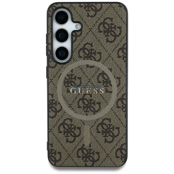 Guess GUHMS25LG4GFRW 4G Ring Classic Logo MagSafe-kompatibilis tok Samsung Galaxy S25 Ultra - barna