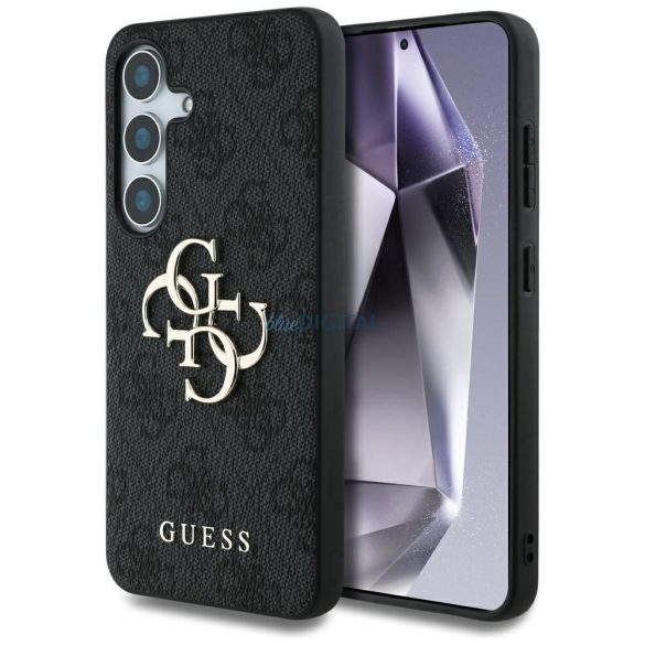 Guess GUHCS25M4GMGGR 4G PU Big Logo tok Samsung Galaxy S25 Plus - fekete