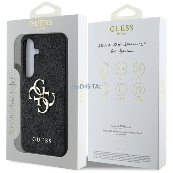 Guess GUHCS25M4GMGGR 4G PU Big Logo tok Samsung Galaxy S25 Plus - fekete