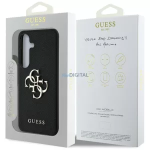 Guess GUHCS25SPGT4MBK PU Grained Big 4G and Classic Logo tok Samsung Galaxy S25 - fekete