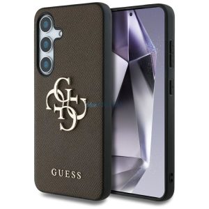 Guess GUHCS25MPGT4MBW PU Grained Big 4G and Classic Logo tok Samsung Galaxy S25 Plus - barna