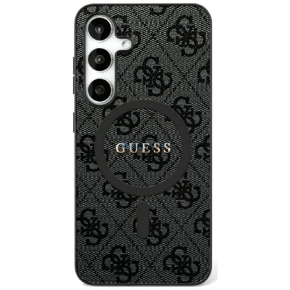 Guess GUHMS25MG4GFRK 4G Ring Classic Logo MagSafe-kompatibilis tok Samsung Galaxy S25 Plus - fekete