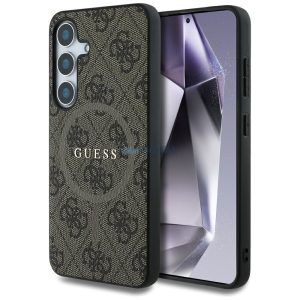 Guess GUHMS25SG4GFRW 4G Ring Classic Logo MagSafe-kompatibilis tok Samsung Galaxy S25 - barna