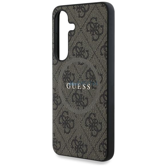 Guess GUHMS25MG4GFRW 4G Ring Classic Logo MagSafe-kompatibilis tok Samsung Galaxy S25 Plus - barna