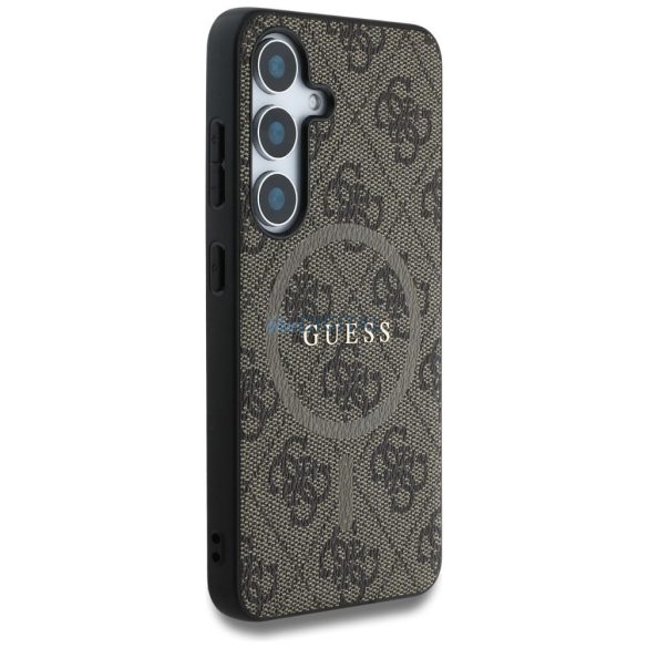 Guess GUHMS25MG4GFRW 4G Ring Classic Logo MagSafe-kompatibilis tok Samsung Galaxy S25 Plus - barna