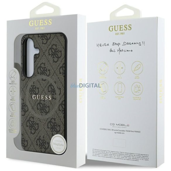 Guess GUHMS25MG4GFRW 4G Ring Classic Logo MagSafe-kompatibilis tok Samsung Galaxy S25 Plus - barna