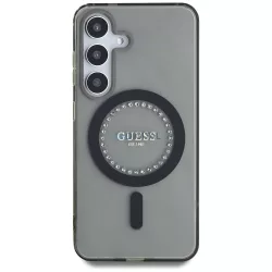   Guess GUHMS25SPFTDTEK IML Rhinestones MagSafe-kompatibilis tok Samsung Galaxy S25 - fekete
