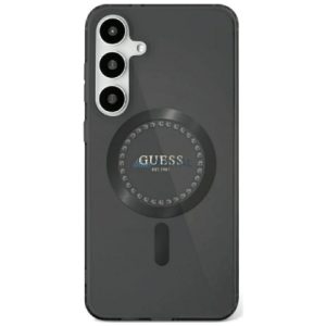 Guess GUHMS25SPFTDTEK IML Rhinestones MagSafe-kompatibilis tok Samsung Galaxy S25 - fekete