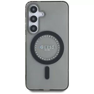 Guess GUHMS25SPFTDTEK IML Rhinestones MagSafe-kompatibilis tok Samsung Galaxy S25 - fekete
