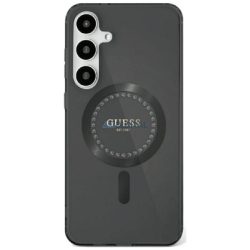   Guess GUHMS25LPFTDTEK IML Rhinestones MagSafe-kompatibilis tok Samsung Galaxy S25 Ultra - fekete