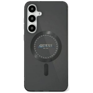 Guess GUHMS25LPFTDTEK IML Rhinestones MagSafe-kompatibilis tok Samsung Galaxy S25 Ultra - fekete