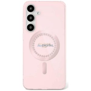 Guess GUHMS25LPFTDTEP IML Rhinestones MagSafe-kompatibilis tok Samsung Galaxy S25 Ultra - rózsaszín