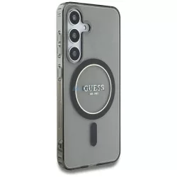   Guess GUHMS25SHFGEREK IML Glitter Circle MagSafe-kompatibilis tok Samsung Galaxy S25 - fekete
