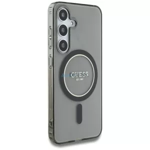Guess GUHMS25SHFGEREK IML Glitter Circle MagSafe-kompatibilis tok Samsung Galaxy S25 - fekete