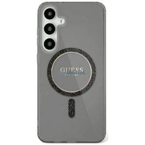 Guess GUHMS25LHFGEREK IML Glitter Circle MagSafe-kompatibilis tok Samsung Galaxy S25 Ultra - fekete